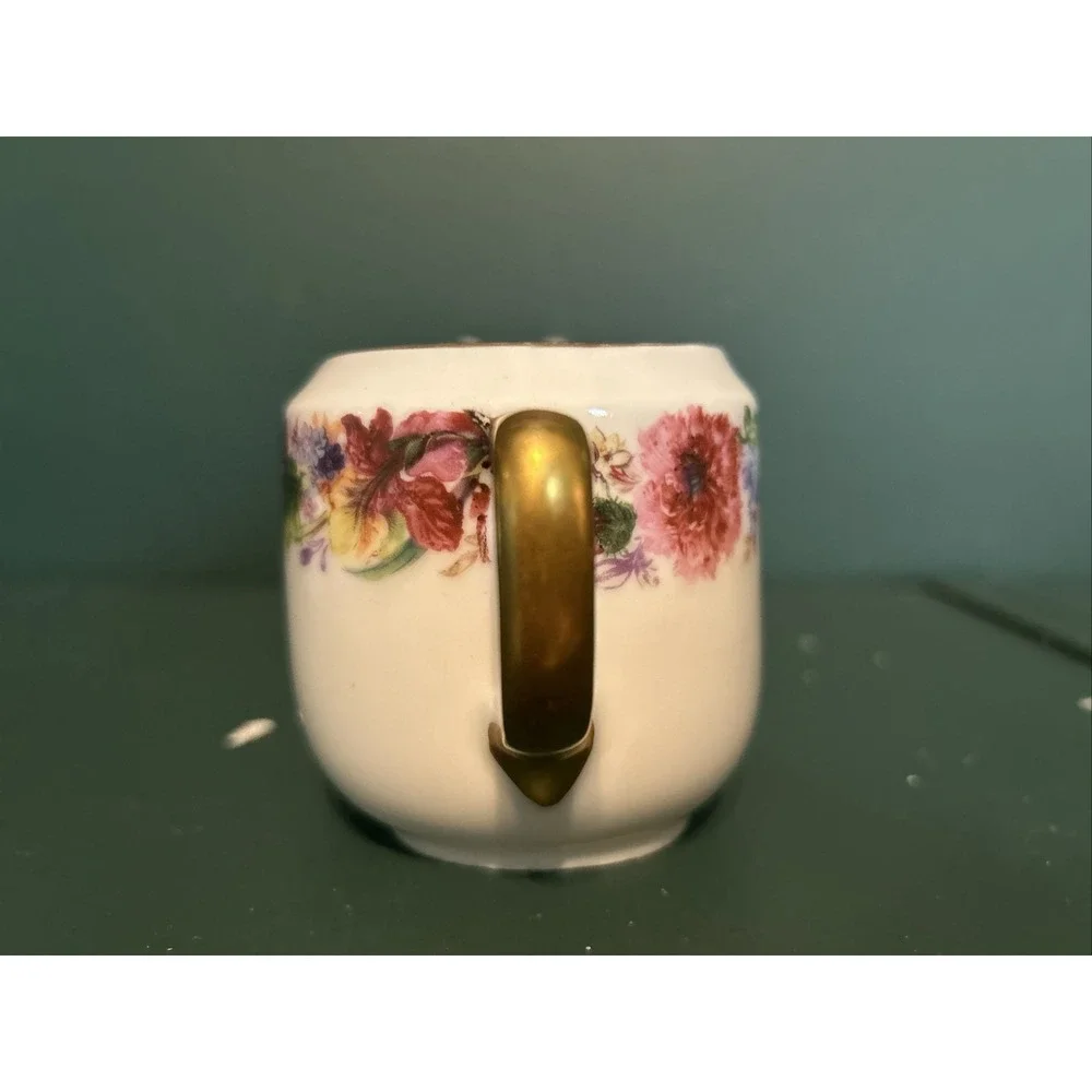 Vintage‎ 1930s Epiag Aich Czechoslovakia Floral Rare Pattern Creamer and Sugar